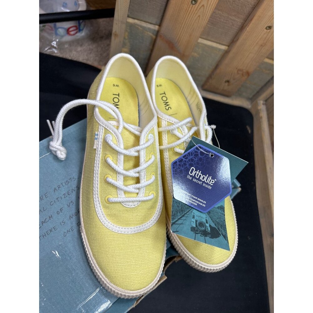 Toms Womens Carmel Sunshine Heritage Canvas Sneakers W6 - Picture 3 of 12